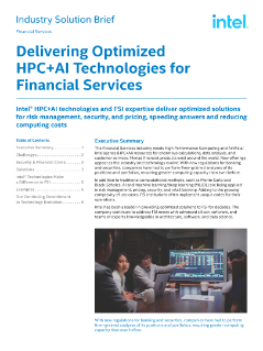 Fournir des technologies HPC+AI optimisées pour les services financiers