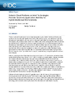 Rapport IDC : Nutanix et Intel pour le multi-cloud