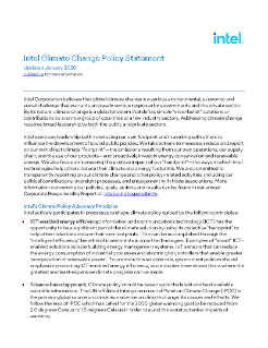 Déclaration d'Intel sur sa politique en matière de changement climatique