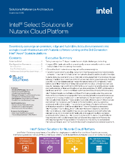 Solutions Intel® Select - Plateforme Cloud Nutanix