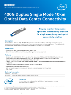 Émetteur-récepteur Intel® Silicon Photonics 400G