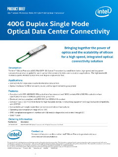 Intel® Silicon Photonics 400G FR4 QSFP-DD