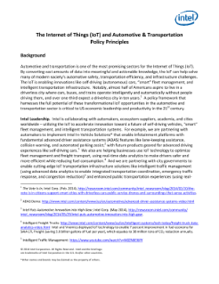 The Internet of Things (IoT) and Automotive & Transportation
Policy Principles