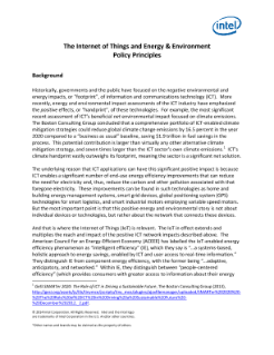 The IoT and Energy and Environment Policy Principles