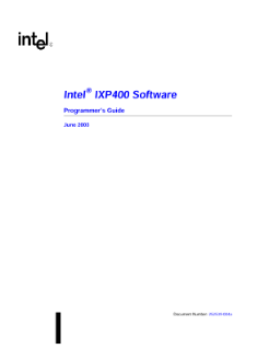 Programmer's Guide: Intel® IXP400 Software