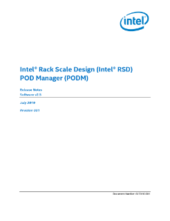 Intel® Rack Scale Design (Intel® RSD) POD Manager Release Notes