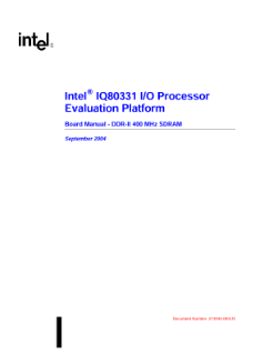 Board Manual: Intel® IQ80331 I/O Processor Evaluation Platform