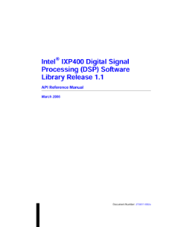 Intel® IXP400 DSP Software, V1.1: Reference Manual