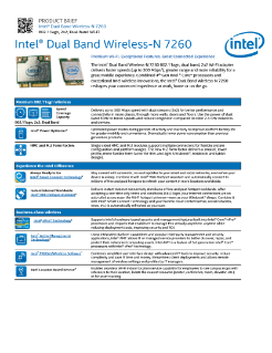 Intel® Dual Band Wireless-N 7260 AGN: Product Brief