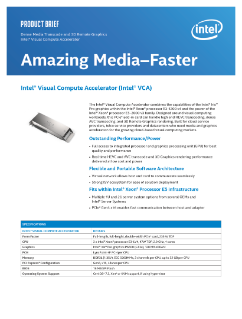 Accélérateur de calcul visuel Intel® (Intel® VCA) - fiche produit