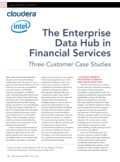 The Enterprise Data Hub in Financial Services