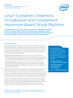 Linux* Containers Streamline, Complement Hypervisor-Based VMs
